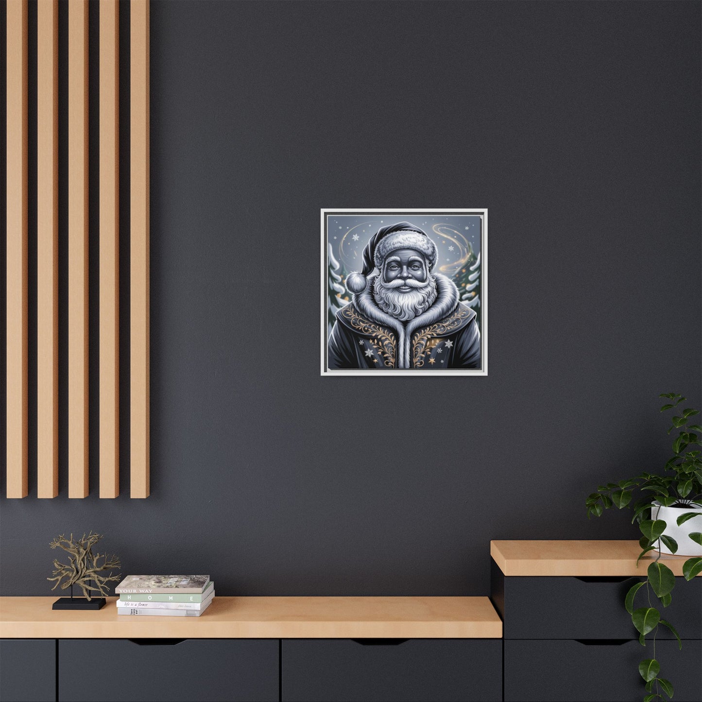 Blanta Canvas Art Print-Black Frame