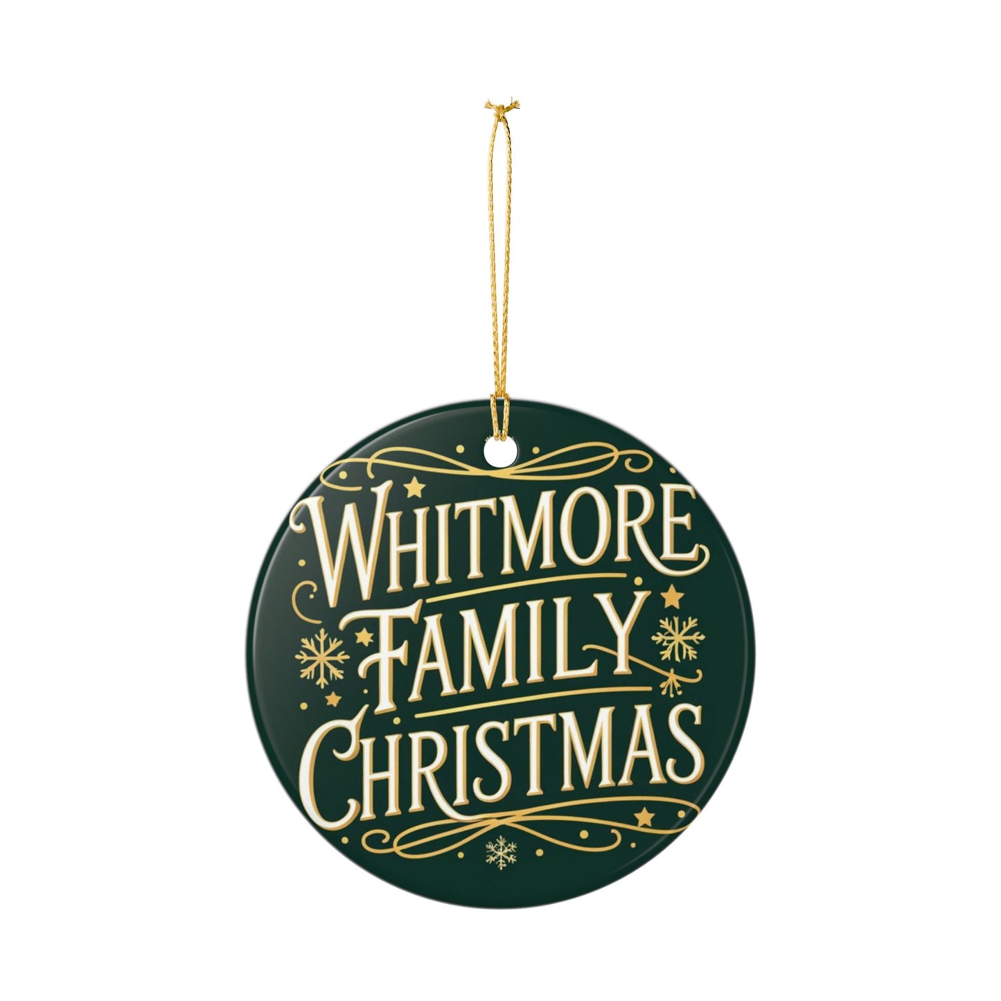 Personalized-"Your Last Name Here" Family Christmas Ceramic Ornament