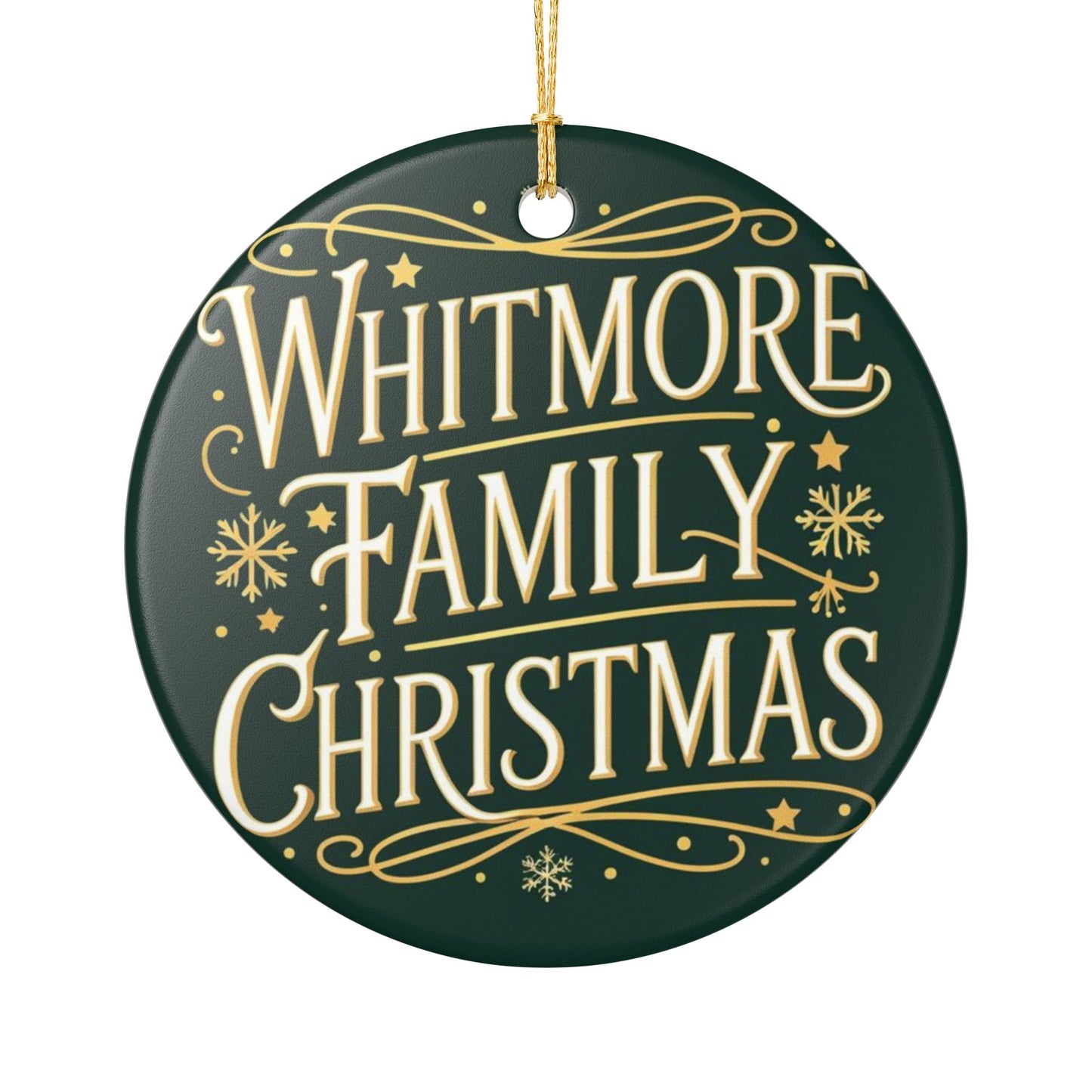 Personalized-"Your Last Name Here" Family Christmas Ceramic Ornament