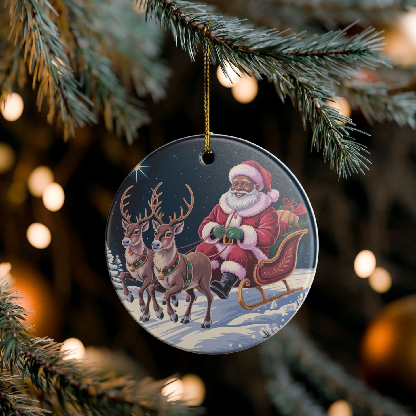 Blanta Sleigh Ride Ceramic Ornament