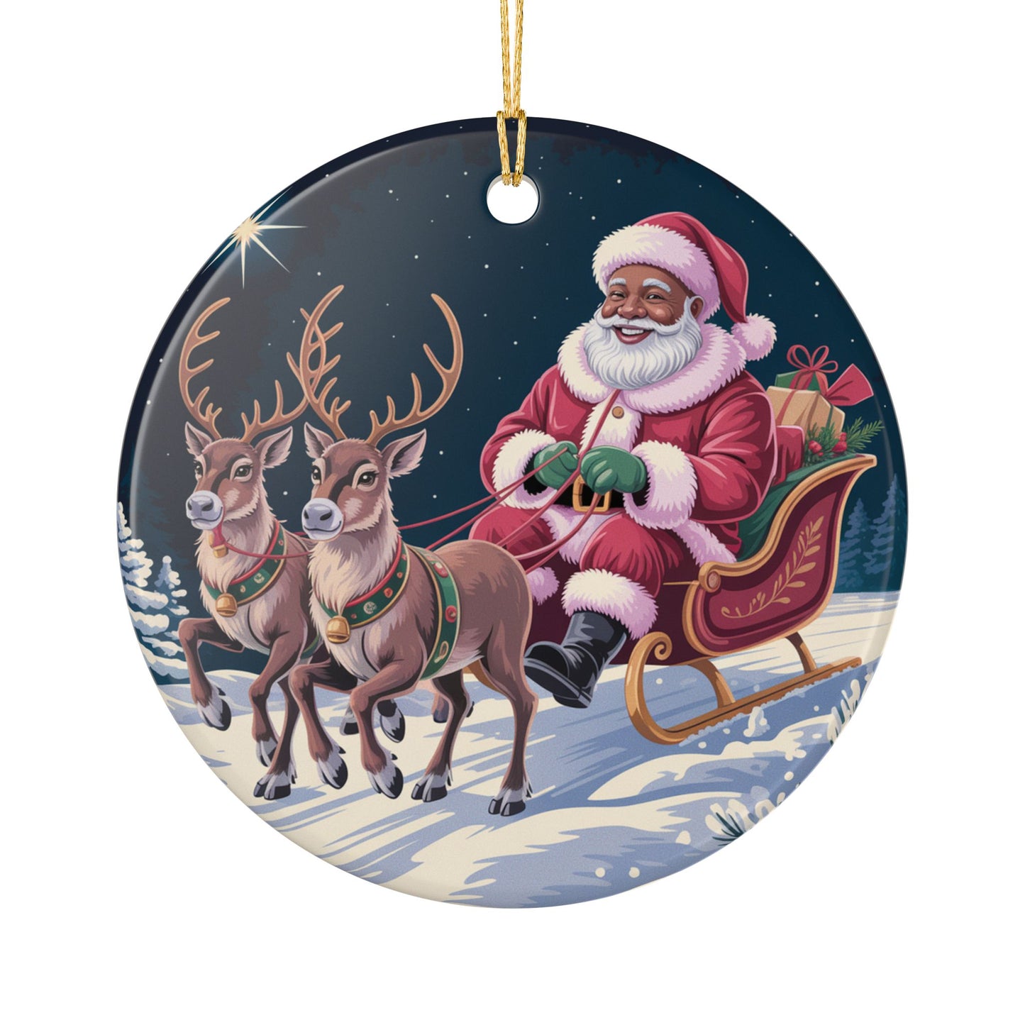 Blanta Sleigh Ride Ceramic Ornament
