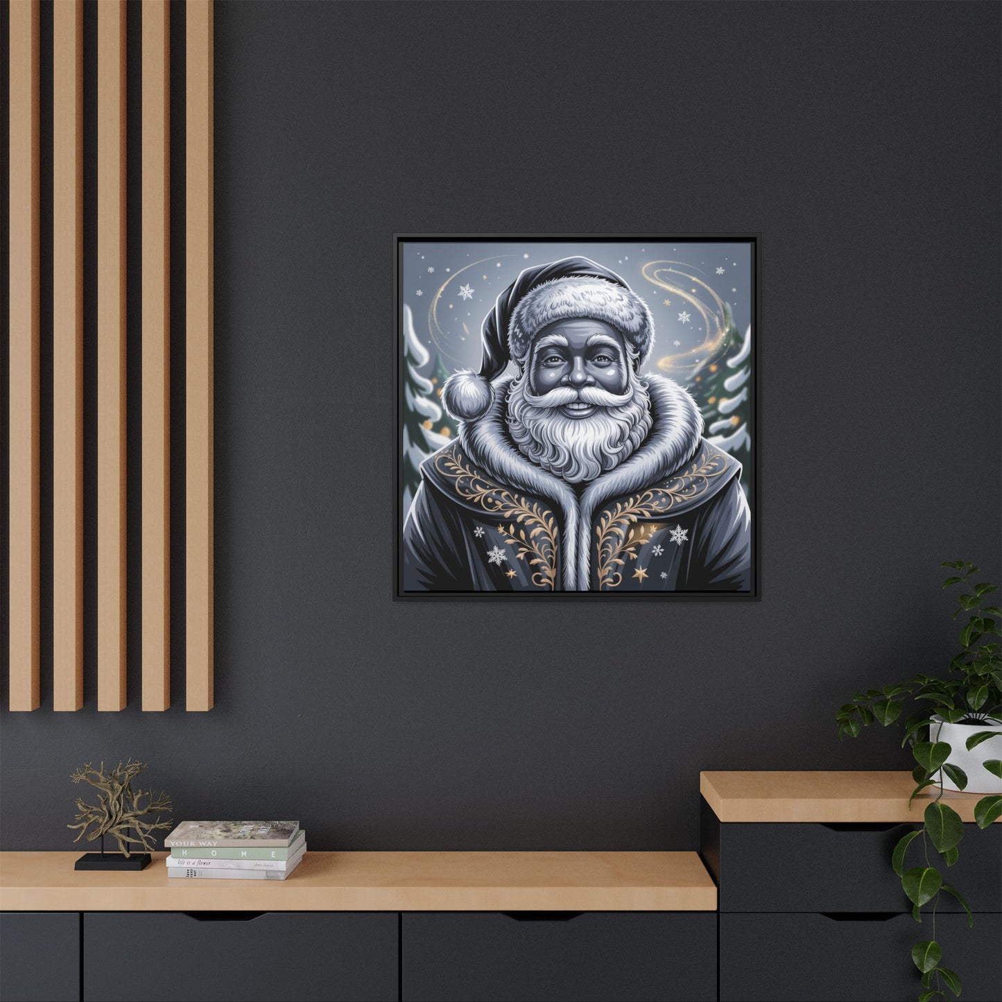 Blanta Canvas Art Print-Black Frame