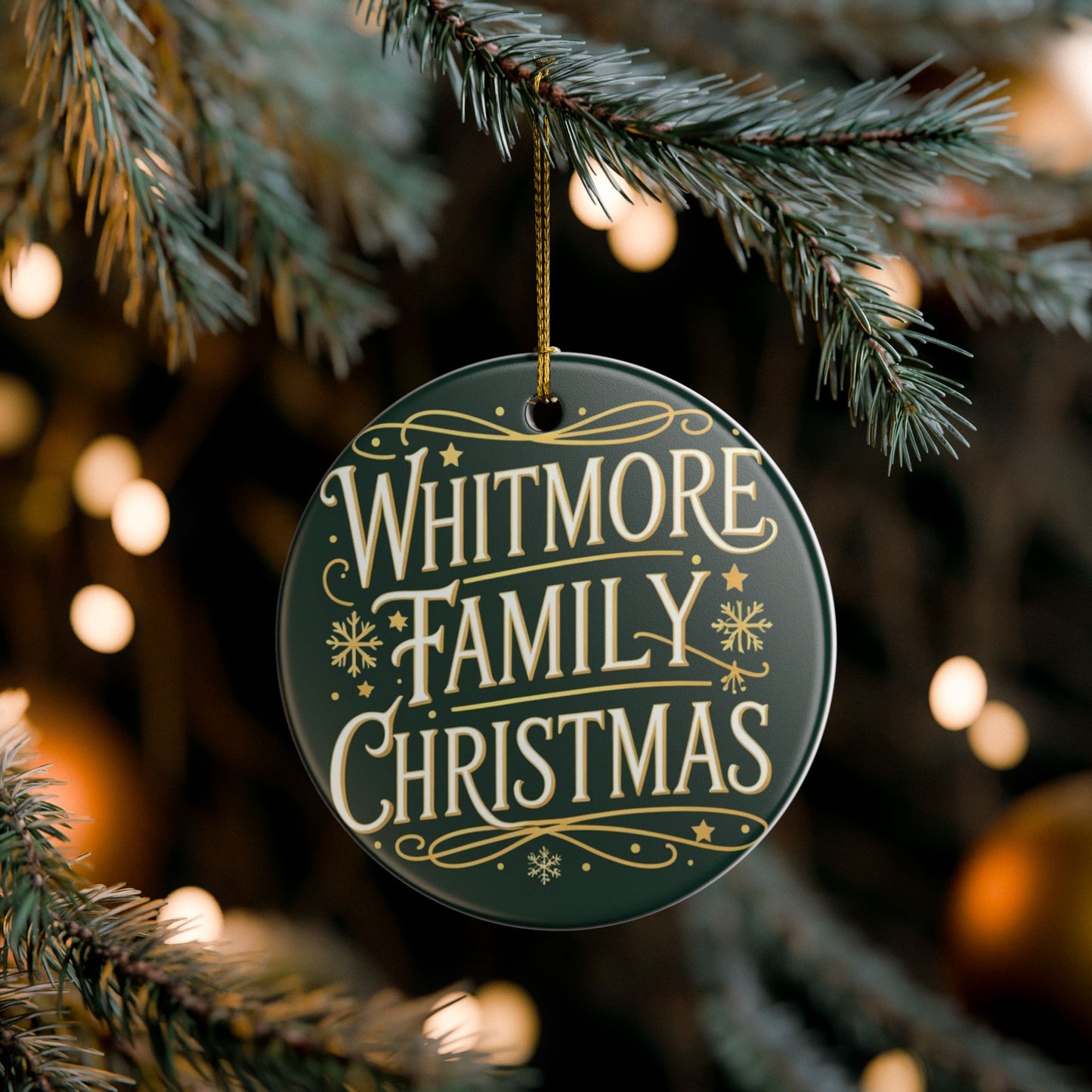 Personalized-"Your Last Name Here" Family Christmas Ceramic Ornament