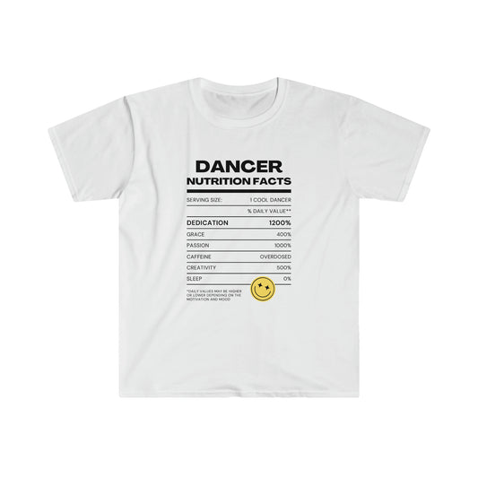 🩰 Dancer Nutrition Facts T-Shirt – Funny Ballet Shirt for Dancers